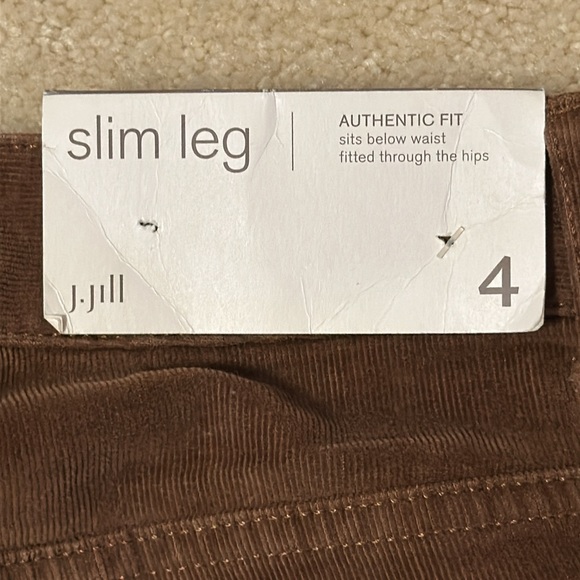 J Jill slim leg authentic fit brown corduroys size 4 - Picture 10 of 10